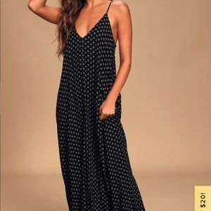 LULUS Black Floral Maxi Dress